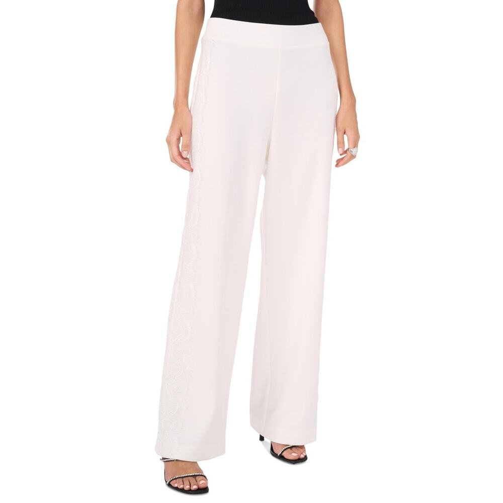 Vince Camuto Women's Lace-Trim Pull-On Ponte Pants Ivory Size L 2012